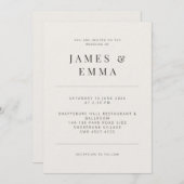 Minimalist  | Warm White Einladung (Vorne/Hinten)