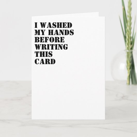 Minimalist washed my hands COVID 19 typography  Karte (Vorderseite)