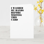 Minimalist washed my hands COVID 19 typography  Karte (Gelbe Blume)