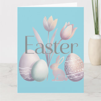 Minimalist Watercolor Easter Typographic Design Karte
