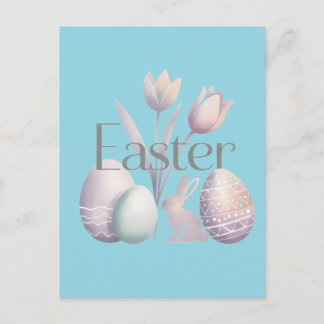 Minimalist Watercolor Easter Typographic Design Postkarte