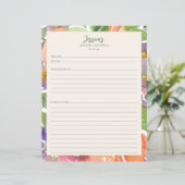 Minimalist Watercolor Floral Bridal Shower Recipes (Stehend Vorderseite)