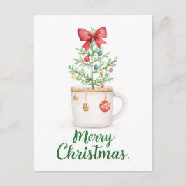 Minimalist Watercolor Mug Christmas Feiertagspostkarte