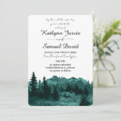 Minimalist Watercolor Pine Tree Mountain Einladung (Stehend Vorderseite)