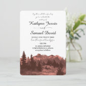 Minimalist Watercolor Pine Tree Mountain Einladung (Stehend Vorderseite)