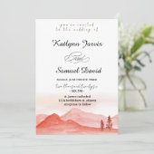 Minimalist Watercolor Pine Tree Mountain Einladung (Stehend Vorderseite)