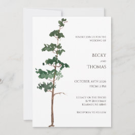 Minimalist Watercolor Spruce Wedding Einladung