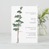 Minimalist Watercolor Spruce Wedding Einladung (Stehend Vorderseite)