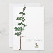 Minimalist Watercolor Spruce Wedding Einladung (Rückseite)