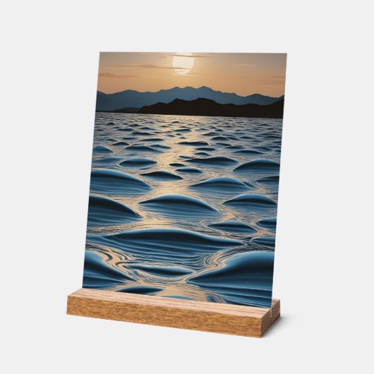 Minimalist Waves at Dawn Acrylschild (Winkel)