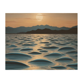 Minimalist Waves at Dawn Holzdruck