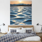 Minimalist Waves at Dawn Leinwanddruck (Insitu (Schlafzimmer))