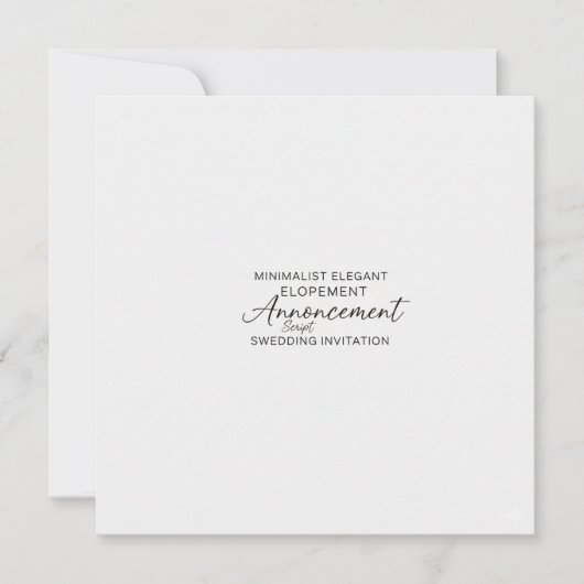 Minimalist We Eloped Script Photo Announcement Inv (Vorderseite)
