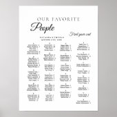 Minimalist Wedding Alphabetical Seating Chart Poster (Vorne)