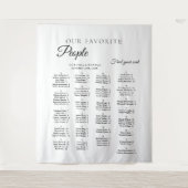 Minimalist Wedding Alphabetical Seating Chart Wandteppich (Vorderseite)