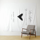 Minimalist Wedding Backdrop Banner Elegant Script  Wandteppich (Beispiel (Horizontal))