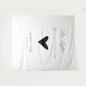 Minimalist Wedding Backdrop Banner Elegant Script  Wandteppich (Vorderseite (Horizontal))