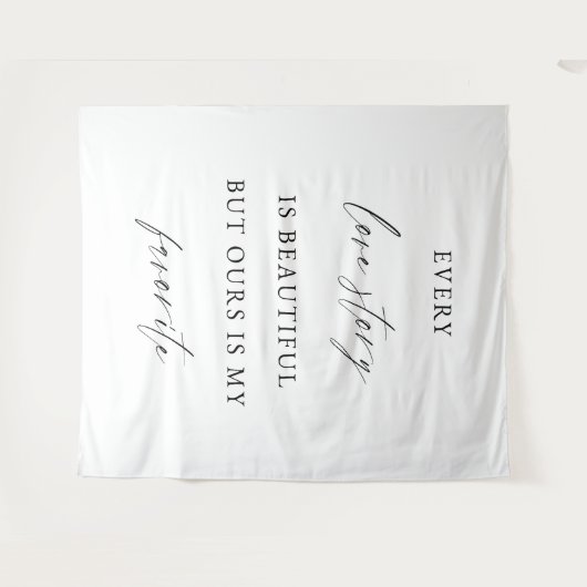 Minimalist Wedding Backdrop Banner Wandteppich (Vorderseite (Horizontal))