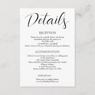 Minimalist Wedding  Begleitkarte