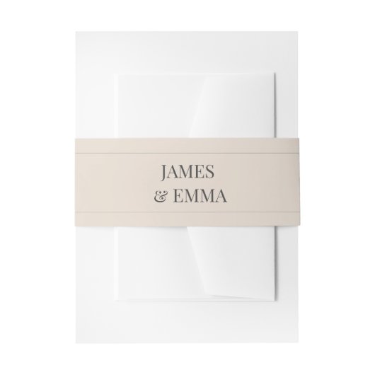 Minimalist Wedding Belly Band Soft Latte (Vorderseite Beispiel)