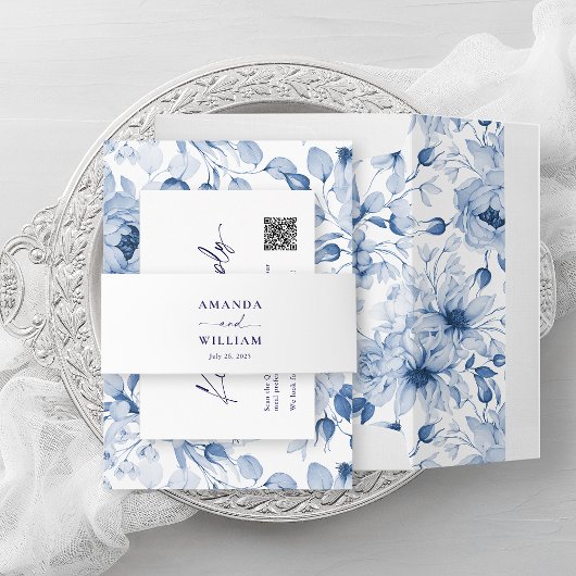 Minimalist Wedding Belly Band with Couple’s Names 