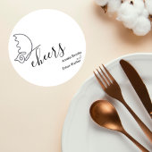 Minimalist Wedding Coaster Runder Pappuntersetzer