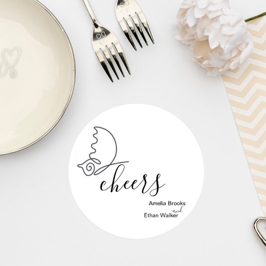 Minimalist Wedding Coaster Runder Pappuntersetzer