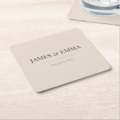 Minimalist Wedding Coaster Soft Latte Rechteckiger Pappuntersetzer (angewinkelt)