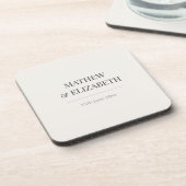 Minimalist Wedding Coaster | Warm Ivory Getränkeuntersetzer (Linke Seite)
