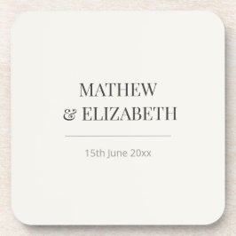 Minimalist Wedding Coaster | Warm Ivory Getränkeuntersetzer