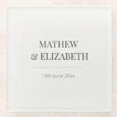 Minimalist Wedding Coaster | Warm Ivory Glasuntersetzer (Vorderseite)