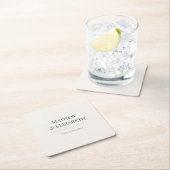 Minimalist Wedding Coaster | Warm Ivory Rechteckiger Pappuntersetzer (Vor Ort)