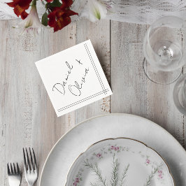 Minimalist Wedding Cocktail Napkins Serviette