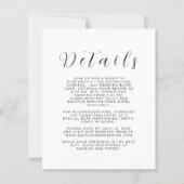 Minimalist Wedding Details Card (Vorderseite)