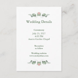 Minimalist Wedding Details Card Sage Green Begleitkarte
