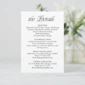 Minimalist Wedding Details Information Insert Card RSVP Karte (Stehend Vorderseite)