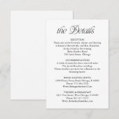 Minimalist Wedding Details Information Insert Card RSVP Karte (Vorne/Hinten)