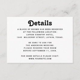 Minimalist Wedding Details | Modern Information Begleitkarte