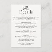 Minimalist Wedding Details Photo White Begleitkarte (Vorderseite)