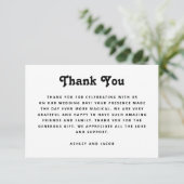 Minimalist Wedding | Elegant Modern Typography Dankeskarte (Stehend Vorderseite)