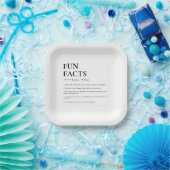 Minimalist Wedding Fun Facts Pappteller (Party)