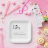 Minimalist Wedding Fun Facts Pappteller (Party)