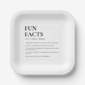 Minimalist Wedding Fun Facts Pappteller (Vorderseite)