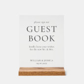 Minimalist Wedding Guest Book Acrylschild (Vorderseite)