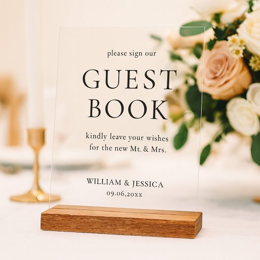 Minimalist Wedding Guest Book Acrylschild