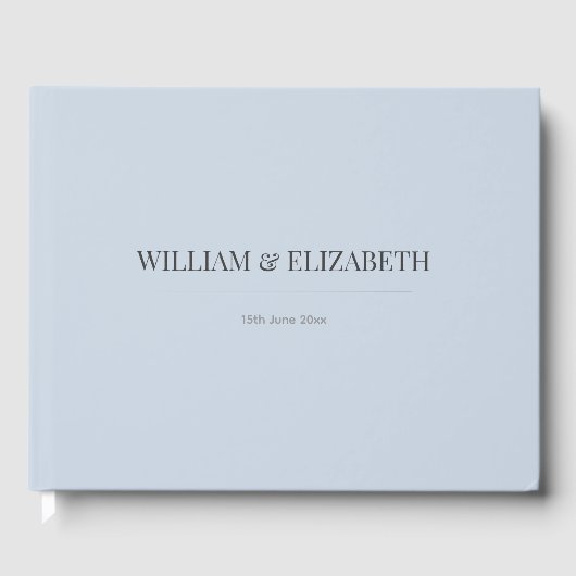 Minimalist Wedding Guest Book | Dusty Blue Gästebuch (Vorderseite)