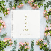 Minimalist Wedding Guest Book with Gold Lettering Notizblock