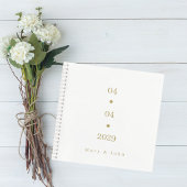 Minimalist Wedding Guest Book with Gold Lettering Notizblock
