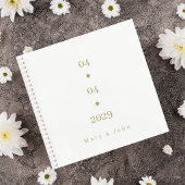 Minimalist Wedding Guest Book with Gold Lettering Notizblock