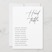 Minimalist Wedding Head Table Seating Card Einladung (Vorderseite)